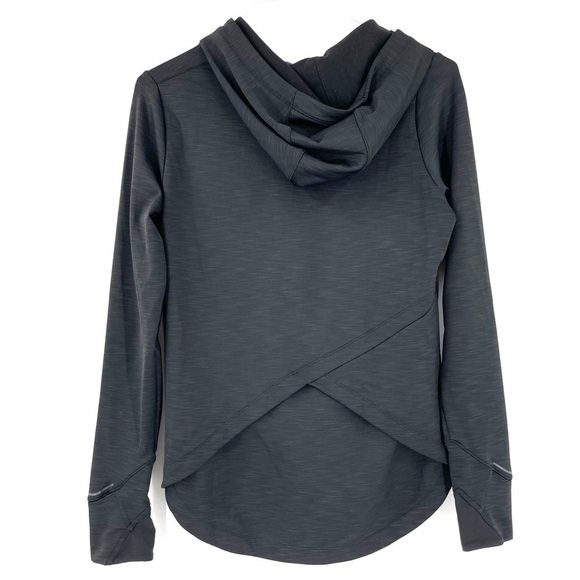 Athleta Boot Camp Hoodie Space Dye Black Cross Back Pullover - Picture 4 of 6